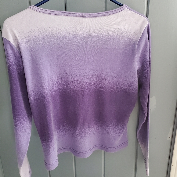 No Boundaries vintage y2k purple & white ombre slight crop long sleeve tshirt - Picture 2 of 4